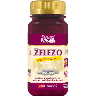 VitaHarmony Železo 20 mg s kys. listovou a vitamínom C 60 tabliet