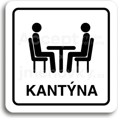 ACCEPT Piktogram kantýna III - bílá tabulka - černý tisk