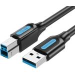 Vention Кабел Vention, USB 3.0 Type A (M) / USB 3.0 Type B (M), 0.5m, Черен, Екраниран, 5Gb/s - COOBD (COOBD)