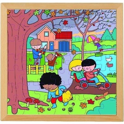 Educo Голям дървен пъзел Educo, Сезони - Есен (900000118-3)