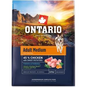 ONTARIO Adult Medium Chicken & Sweet Potatoes 2, 25kg храна за кучета (214-13117)