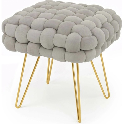 Ak furniture Taburet Dotty svetlosivý