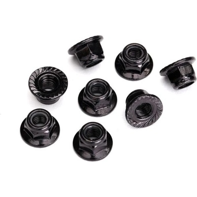 Traxxas Nuts, 5mm flanged nylon locking (steel, black serrated) (8) TRX8447 (TRX8447)