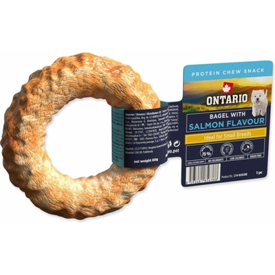 Ontario Protein příchuť losos žvýkací bagel 1ks 8,9cm