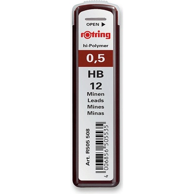 Rotring 0042/5055080 Tuhy 0,5 mm tvrdosť HB 12 ks