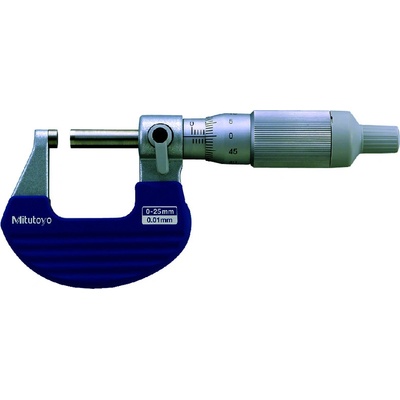 MITUTOYO Mikrometr třmenový analogový 0-25/0001 mm s bubínkovou řehtačkou mitu-102-707