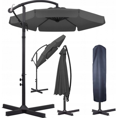 GARDEN LINE Zahradní slunečník boční BANANA 3m šedý CH5316 – Sleviste.cz