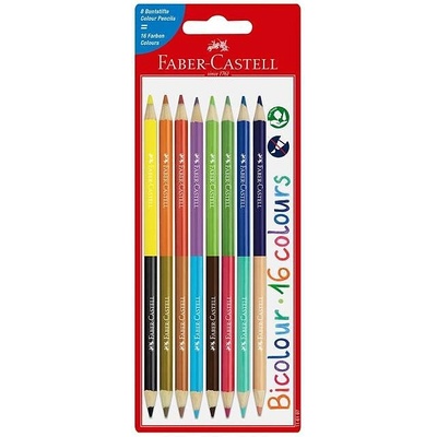 Faber-Castell Моливи Bicolor, 16 цвята, 8 броя (1015120682)