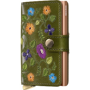 Secrid Miniwallet Premium Stitch Floral Olive (SECRID-MPSTF)