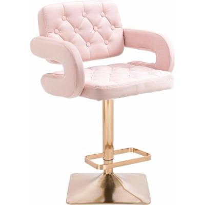 LuxuryForm Design Adria Velur na zlatej hranatej podstave ružová