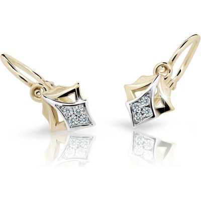 Danfil dětské náušnice C2220 ze žlutého zlata s kamínky White zapínání klapka