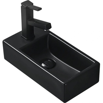 Mexen Inez дясна правоъгълна мивка 40 x 20 см, черен мат - 21484085R (21484085R)