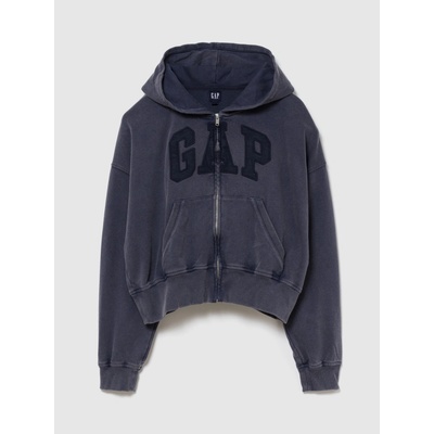 GAP Oversize mikina na zip s logem Tmavě modrá