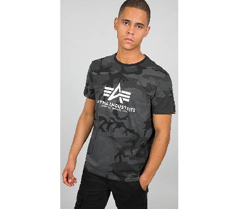 Alpha Industries tričko BASIC black camo