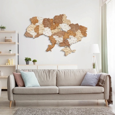 Dřevěná mapa Ukrajiny 100 x 66,5 cm