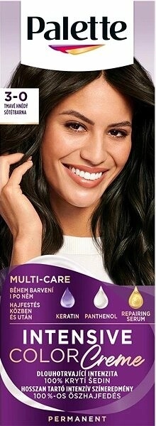 Palette Deluxe Permanent Haarfarbe – Shade 3-0 Dunkelbraun, Mit 100% Grauabdeckung, Ohne Ammoniak