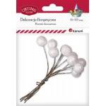 TITANUM Wire with ball 15mm white glitter 10pcs