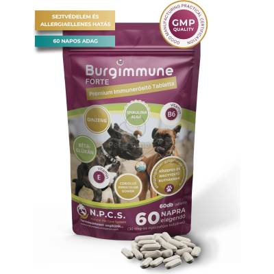 N. P. C. S Natural Pet Care System Burgimmune Forte Премиум таблетки за укрепване на имунната система за кучета 60 бр