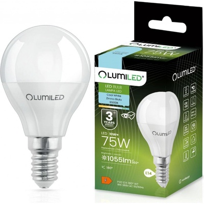 Lumiled LED žárovka LED E14 P40 10W = 75W 1055lm 6500K Studená bílá 180°