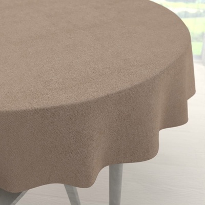 Biante Kulatý ubrus/imitace broušené kůže Alcantara ALC-006 Béžový Ø 130 cm