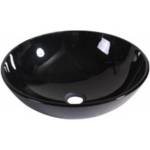 Inter Ceramic Кръгла мивка за плот Inter Ceramic, лъскаво черна, 42 см (042В)