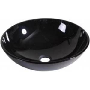 Inter Ceramic Кръгла мивка за плот Inter Ceramic, лъскаво черна, 42 см (042В)
