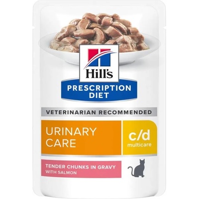 Hill's Prescription Diet 10 + 2 подарък! 12 x 85 г Hill's Prescription Diet консервирана храна - c/d Multicare Urinary Care за котки със сьомга