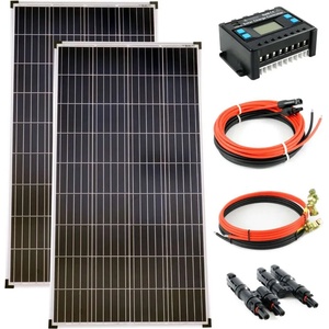 Solartronic Пълен комплект 2x130 W Поликристални панели, Контролер за зареждане 20A, кабели (SET260POLY)