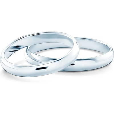 SAVICKI Сватбени халки: бяло злато, полукръгъл профил. 3 мм