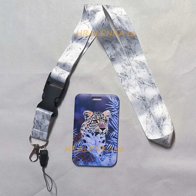 Šňůrka na krk 24653 bc s cedulkou Leopard