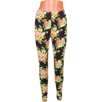 Клин в черен цвят с красиви цветя в ярки цветове