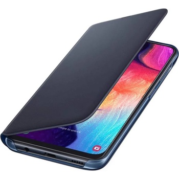 Samsung Wallet Cover EF-WA505PBEG - оригинален кожен кейс за Samsung Galaxy A50 (черен)