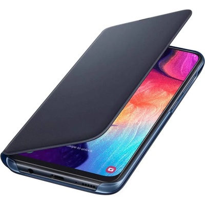 Samsung Wallet Cover EF-WA505PBEG - оригинален кожен кейс за Samsung Galaxy A50 (черен)