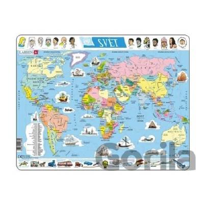 Puzzle Svět politická mapa 107 dílků - Larsen