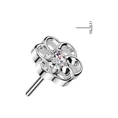Šperky4U Ozdobná část k PUSH IN piercingu TITAN kytička TIT1510