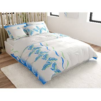 Textilomanie obliečky z mikrosaténu SOFTURE bielo-modré 70x90 140x200