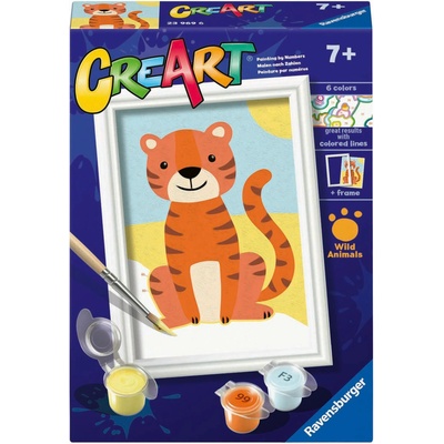 Ravensburger Комплект за рисуване по номера Ravensburger CreArt - Див тигър (7023969)