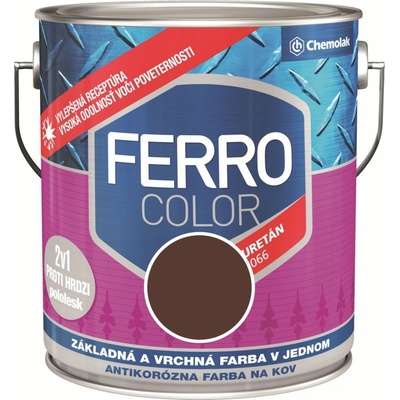 Chemolak Ferro Color U 2066 2430 hnedá pololesk 2,5L