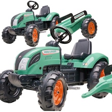 FALK Šlapací traktor 1054AB Farm Lander s vlečkou zelený