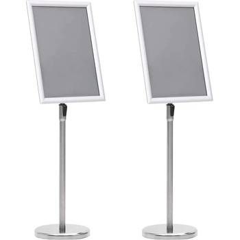 vidaXL Стойки за плакати 2 pcs Сребрист 45 x 32, 7 x 108 см Алуминий (3385632)