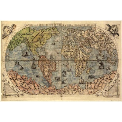 Dimex MS-5-1499 Vliesová fototapeta Starověká mapa světa rozměry 375 x 250 cm