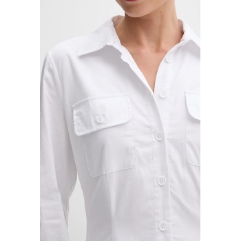 Bardot Памучна рокля Bardot в бяло дълга разкроена 60066DB (60066DB)