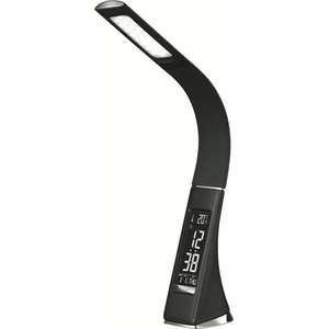 Platinet Настолна лампа 9W, гъвкава, огъваща се, LCD дисплей с цифров календар, часовник и измервател на охлаждането, 5500K, 480Lm, черна PDLU3B (PDLU3B)