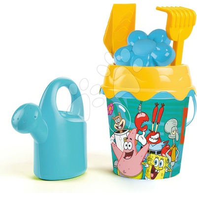 Smoby Vedro set s krhlou Sponge Bob Garnished Bucket 6 dielov s lopatkou hrabličkami a formičkou 18 cm výška od 18 mes