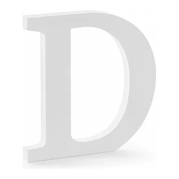 Image 1 of PartyDeco Дървена декорация - Буква D бяло