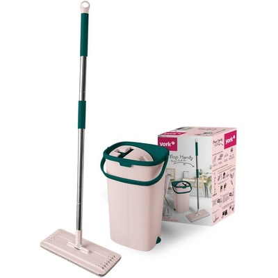 York Плосък моп с кофа и изстисквачка, удобна сгъваема дръжка - йорк - чиста къща (5903355116332)