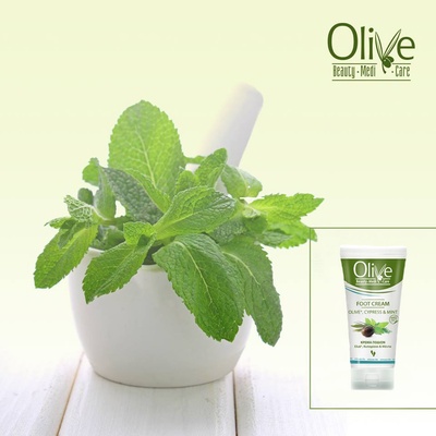 OLIVE Beauty Medi Care Krém na nohy s bio olivovým olejem a výtažky z cypřiše a máty 100 ml