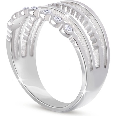 Biju Dámský prsten z chirurgické oceli čtyři linie 4000472 4000472-9