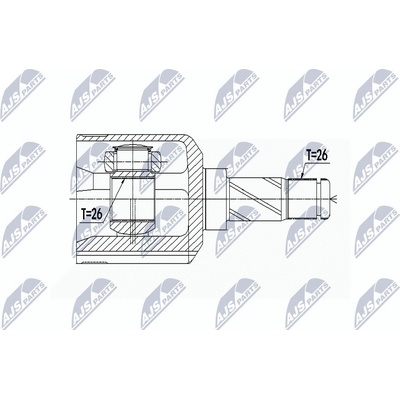 NTY Kloub poloosa vnitřní levý VOLVO 2.4AWD 2.4TDI D5 2.4 T5 S40 V50 2004- C30 C70 2006- 1344683 1370413 36000071 36000181 36000437 – Zbozi.Blesk.cz