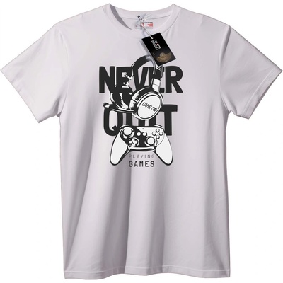 NOONEBRAND Тениска Гейминг Никога не Спирам - 2XL, Black